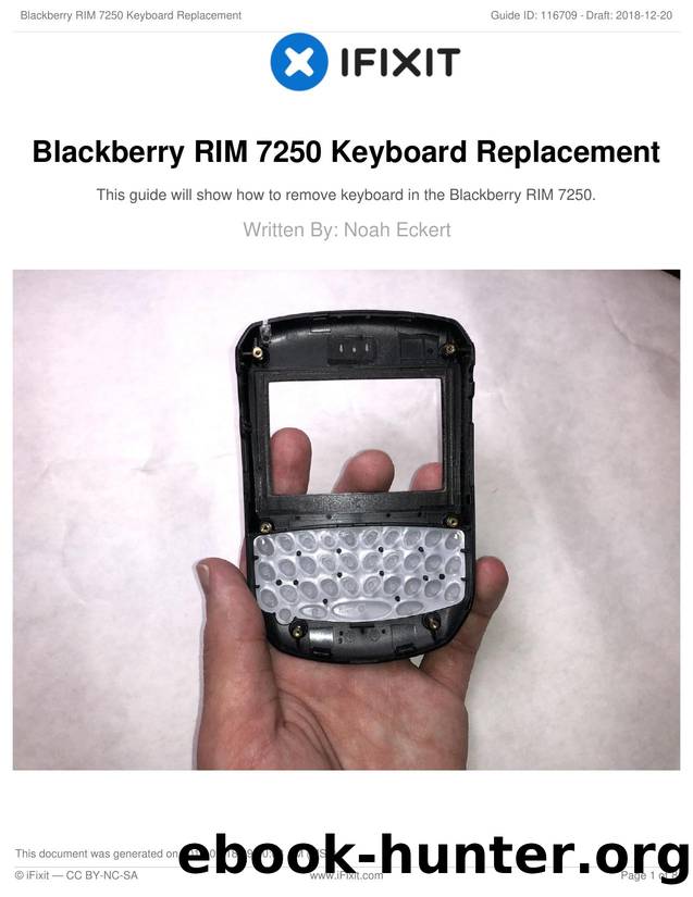 Blackberry RIM 7250 Keyboard Replacement by Unknown