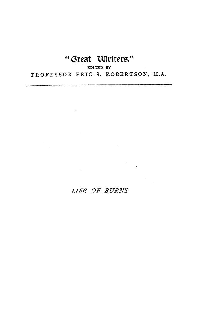 Blackie, BY JOHN Stuart Blackie - Life of robet burns by 1888