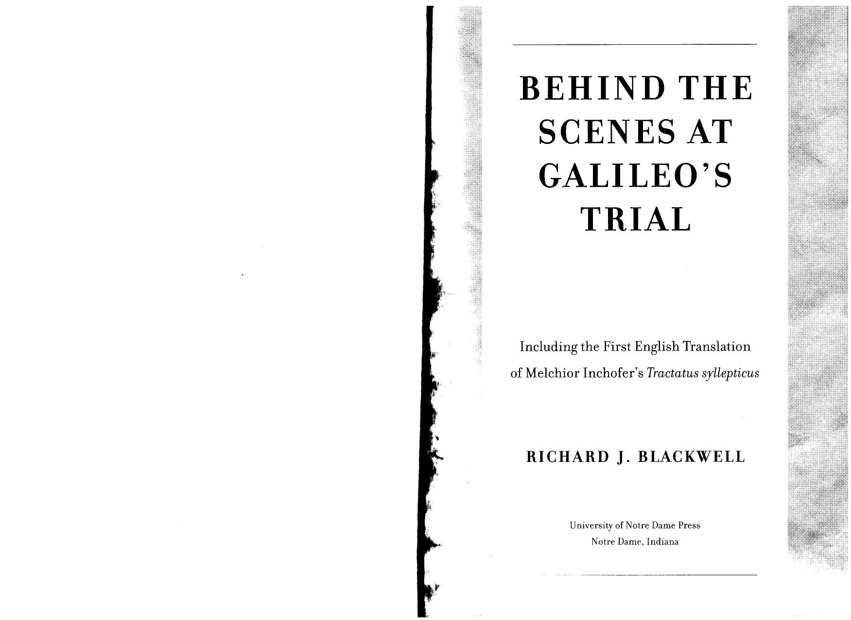 Blackwell by Behind the Scenes at Galileo’s Trial (2006)