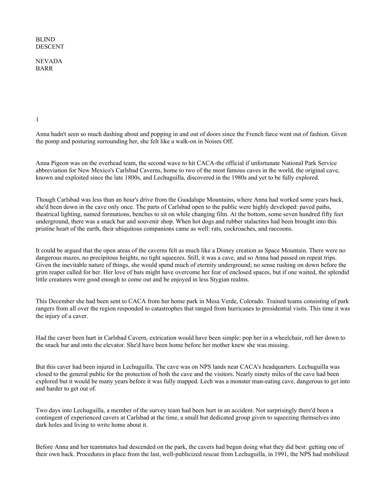 Blind Descent by Nevada Barr