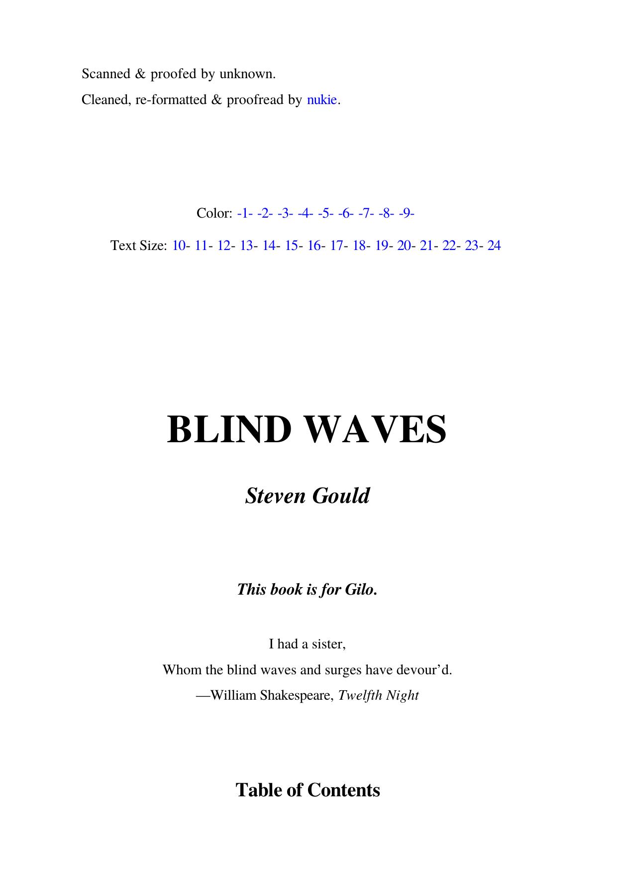 Blind Waves by Steven Gould