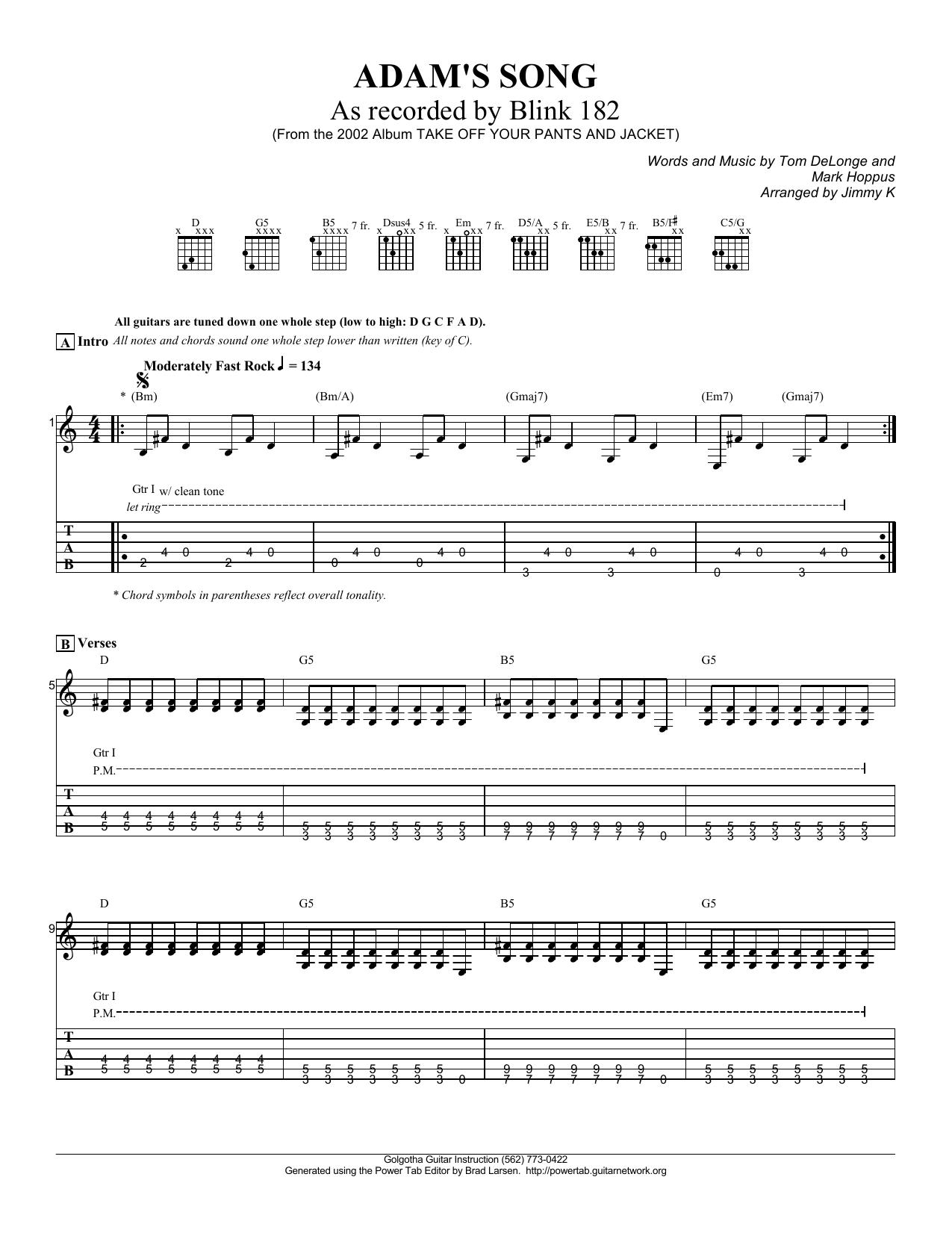Blink 182 - Adams Song by HP_Administrator