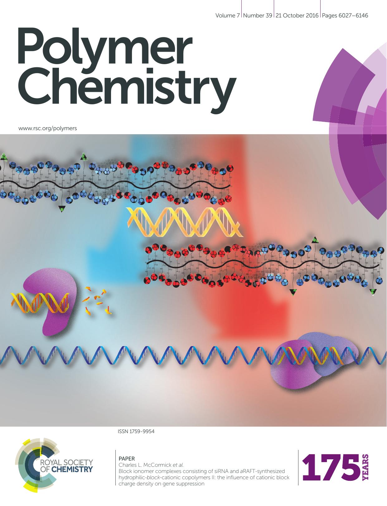 Block ionomer complexes consisting of siRNA and aRAFT-synthesized hydrophilic-block-cationic copolymers II: the influence of cationic block charge density on gene suppression by Keith H. Parsons Andrew C. Holley Gabrielle A. Munn Alex S. Flynt Charles L. McCormick