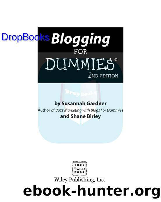 Blogging for Dummies ISBN by 0470230177 DropBooks APP
