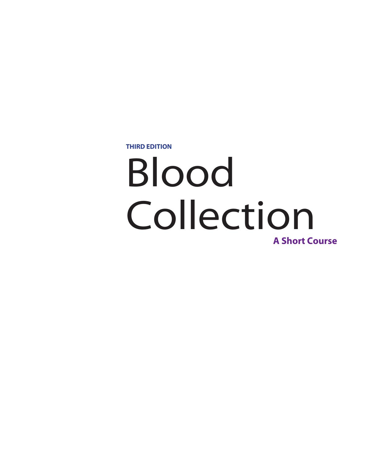 Blood Collection: A Short Course by Marjorie Schaub Di Lorenzo Susan King Strasinger