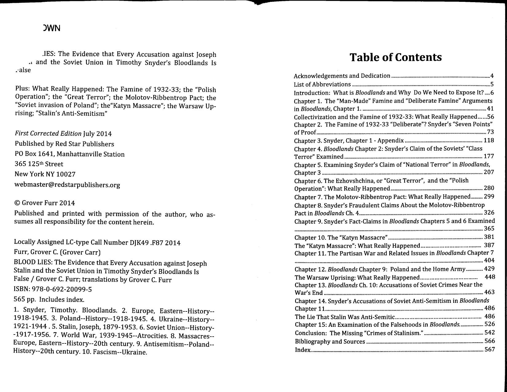 Blood Lies: The Evidence that Every Accusation against Joseph Stalin and the Soviet Union in Timothy Snyder's Bloodlands Is False by Grover Furr