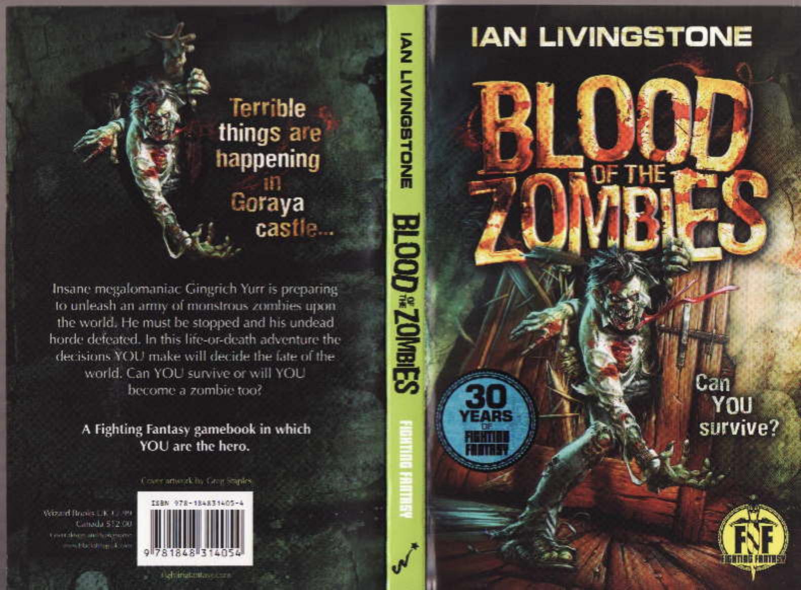 Blood of the Zombies Fighting Fantasy Gamebook by ian livingstone