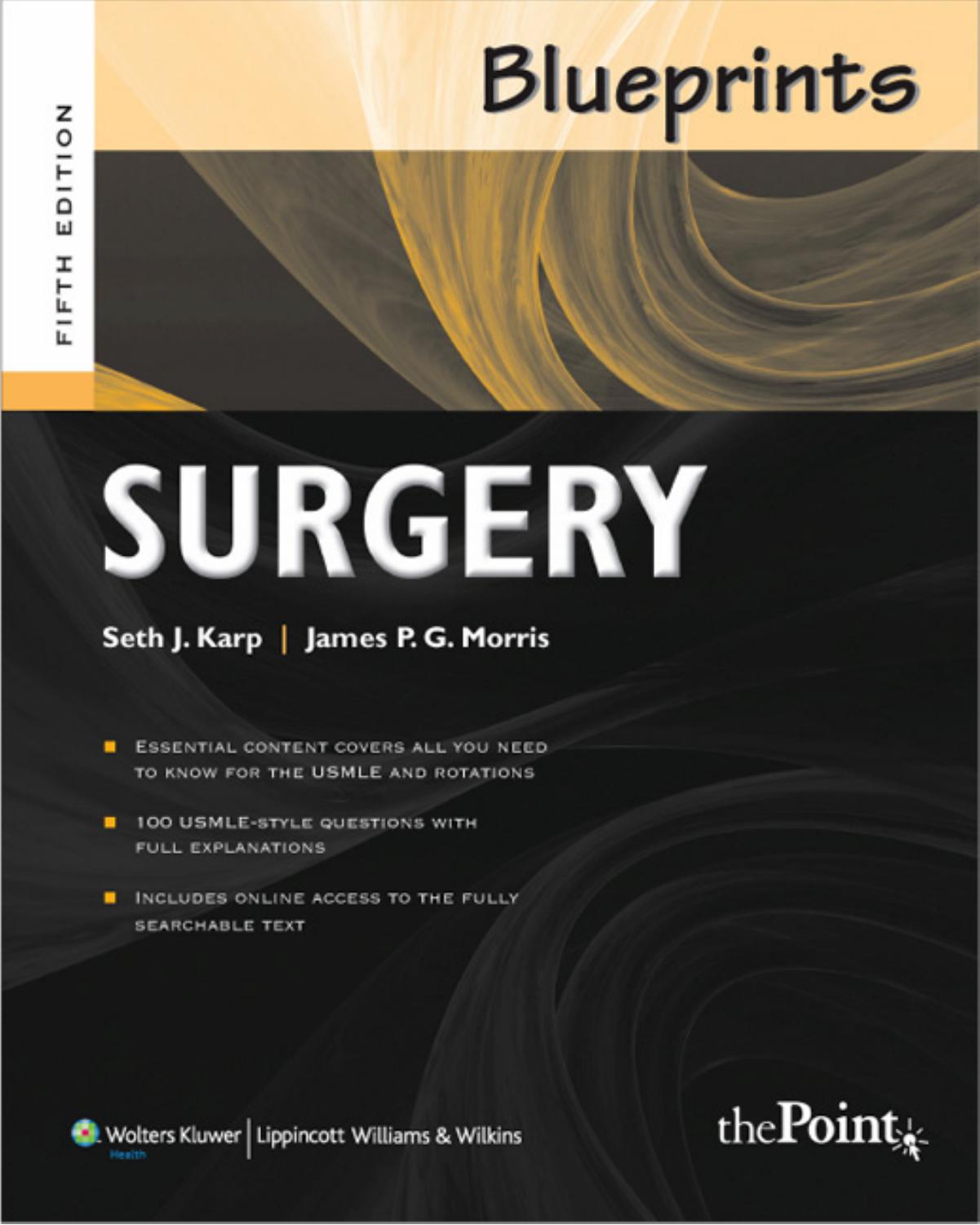 Blueprints Surgery, 5th Edition (Blueprints Series) by Seth J. Karp James P.G. Morris