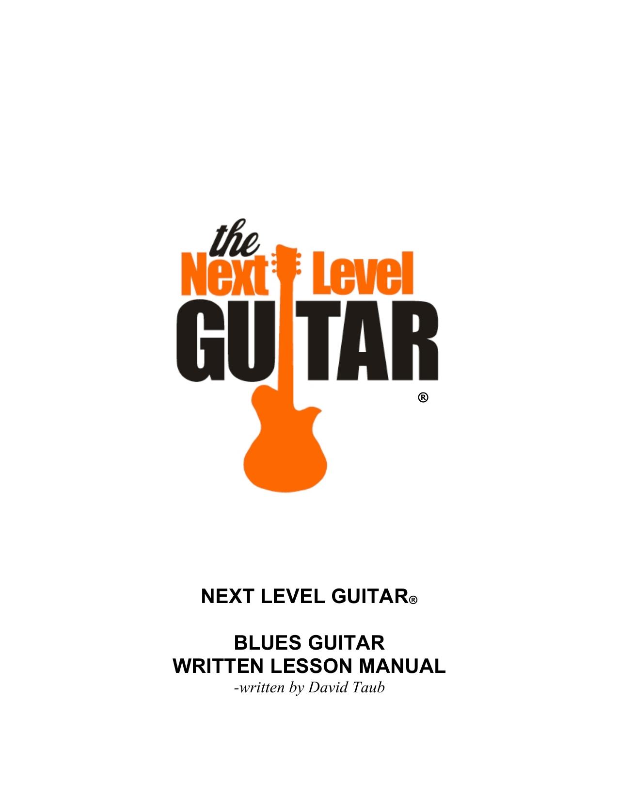Blues guitar written lesson manual by David Taub