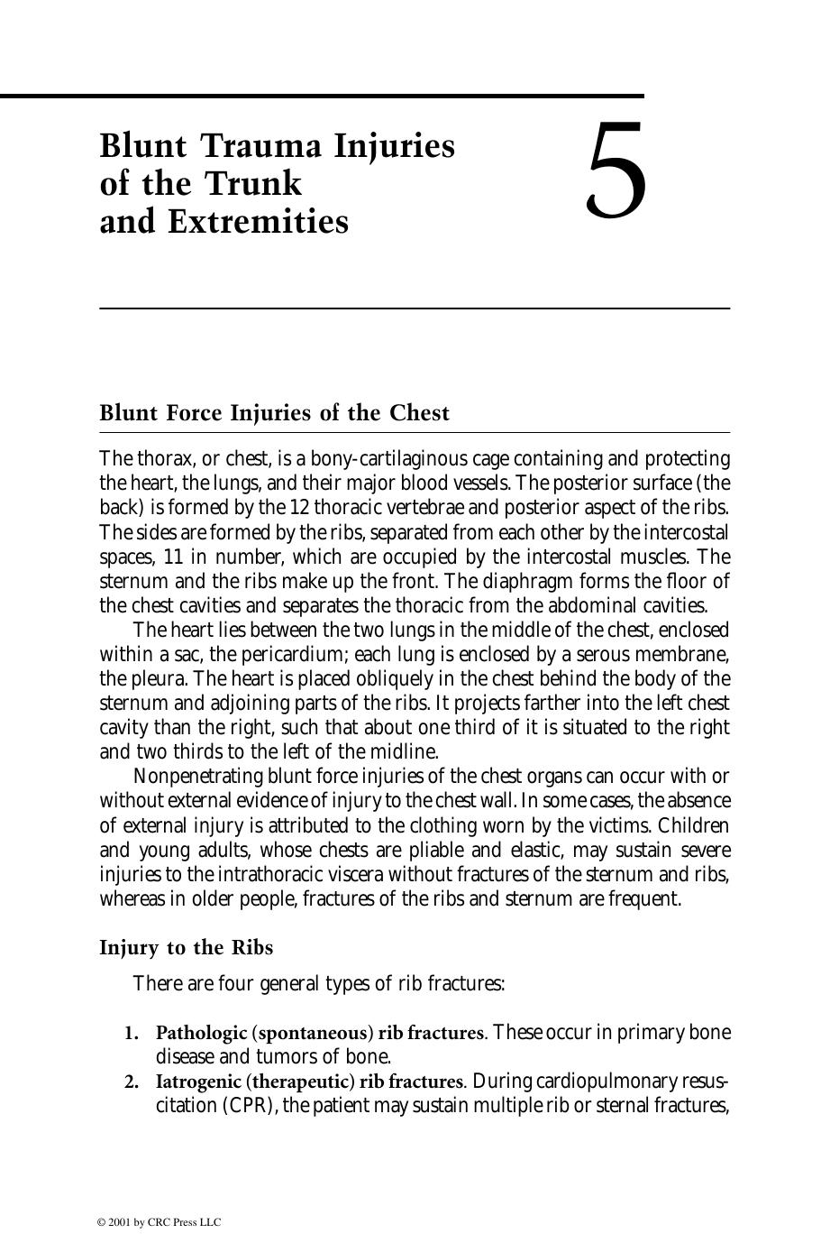 Blunt Trauma Injuries of the Trunk and Extremities by Vincent J. DiMaio et al