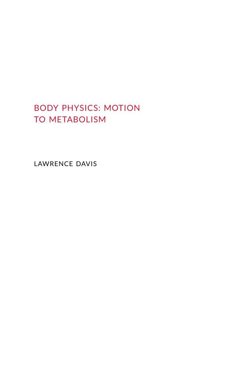 Body Physics: Motion to Metabolism by Unknow