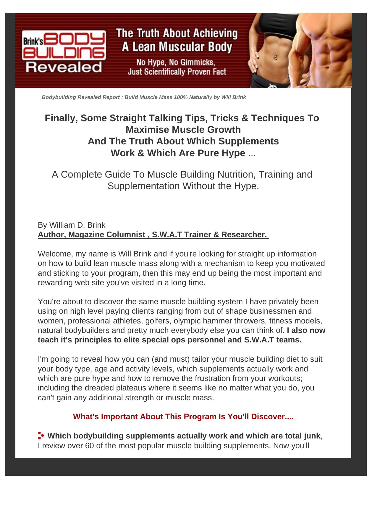 Bodybuilding Revealed By Will Brink. by Best of Kuszter's Collection