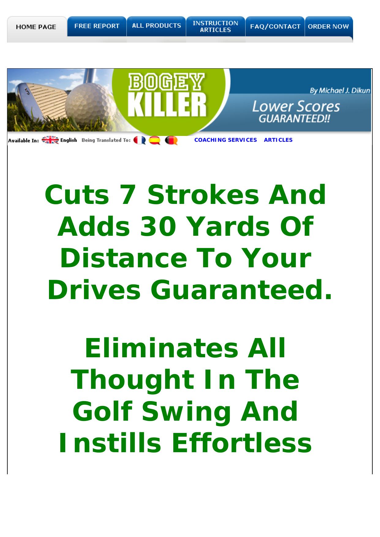 Bogey Killer Helping Golfers Lower Their Scores With Unique Instructio. by Best of Kuszter's Collection