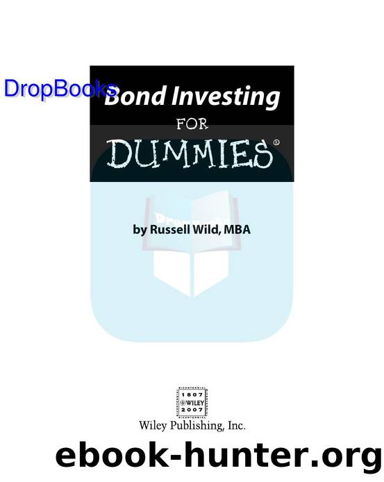 Bond Investing for Dummies ISBN by 0470134593 DropBooks APP