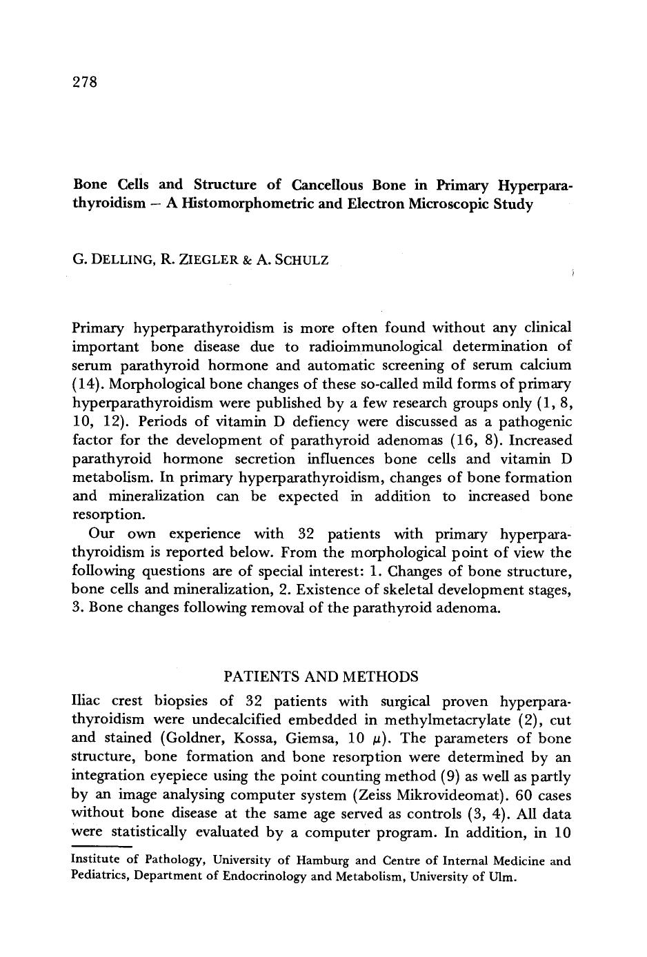 Bone cells and structure of cancellous bone in primary hyperparathyroidism&#x2014;A histomorphometric and electron microscopic study by Unknown