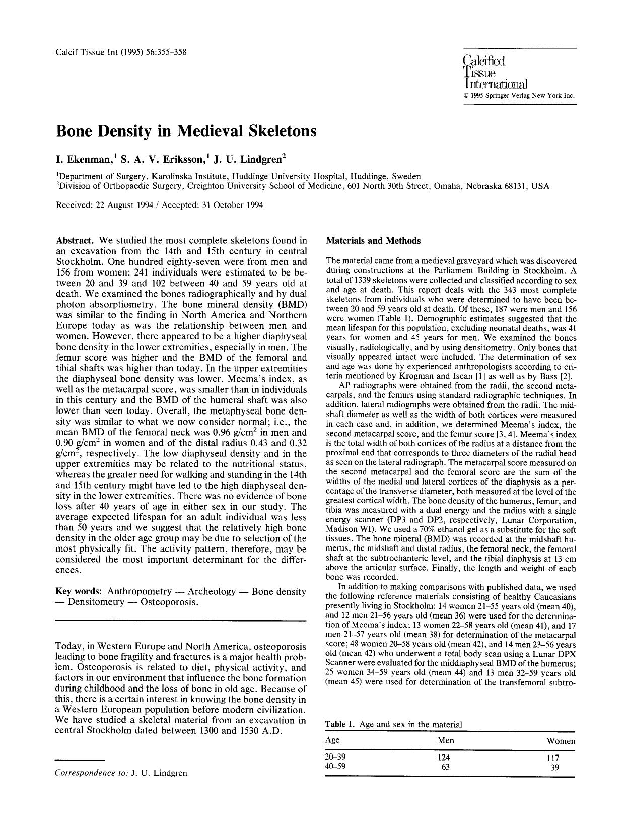 Bone density in medieval skeletons by Unknown