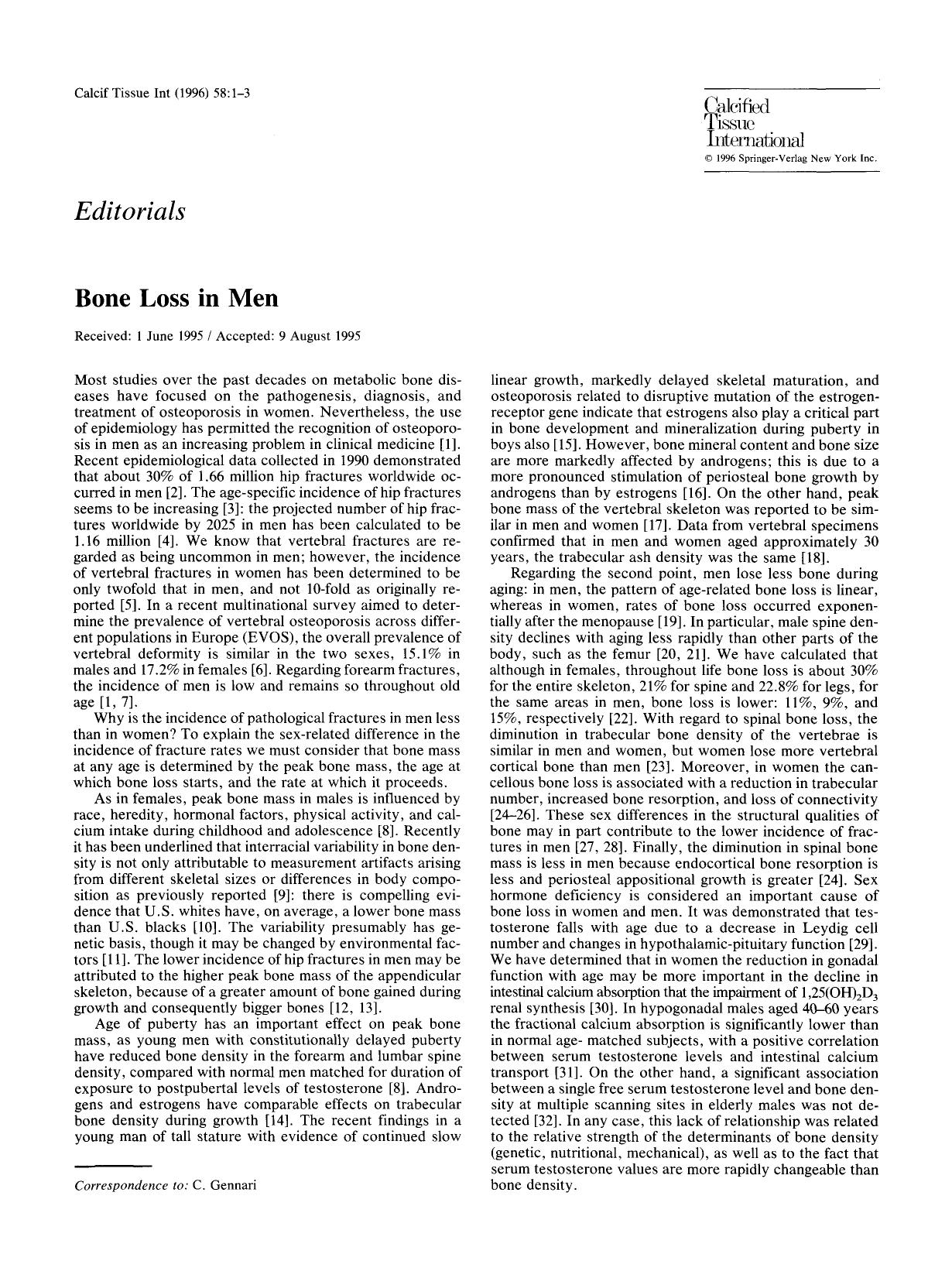 Bone loss in men by Unknown