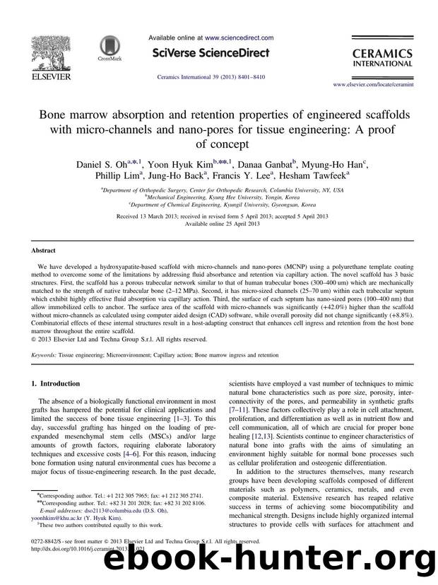 Bone marrow absorption and retention properties of engineered scaffolds with micro-channels and nano-pores for tissue engineering_ A proof of concept by unknow