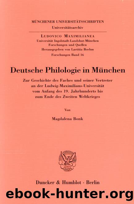 Bonk by Deutsche Philologie in München (9783428482290)