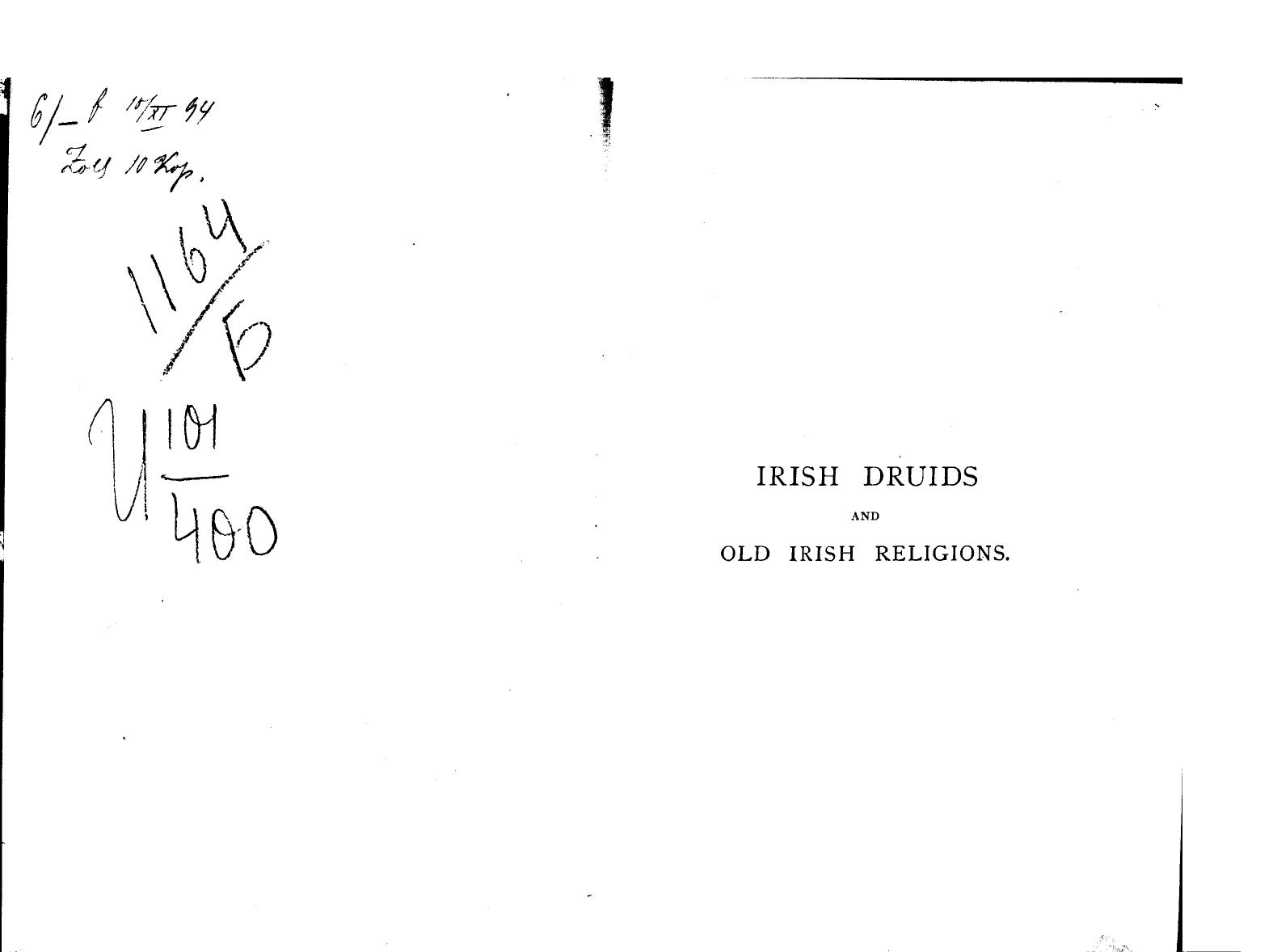 Bonwick, BY James Bonwick - Irish druids and old irish religions by 1894