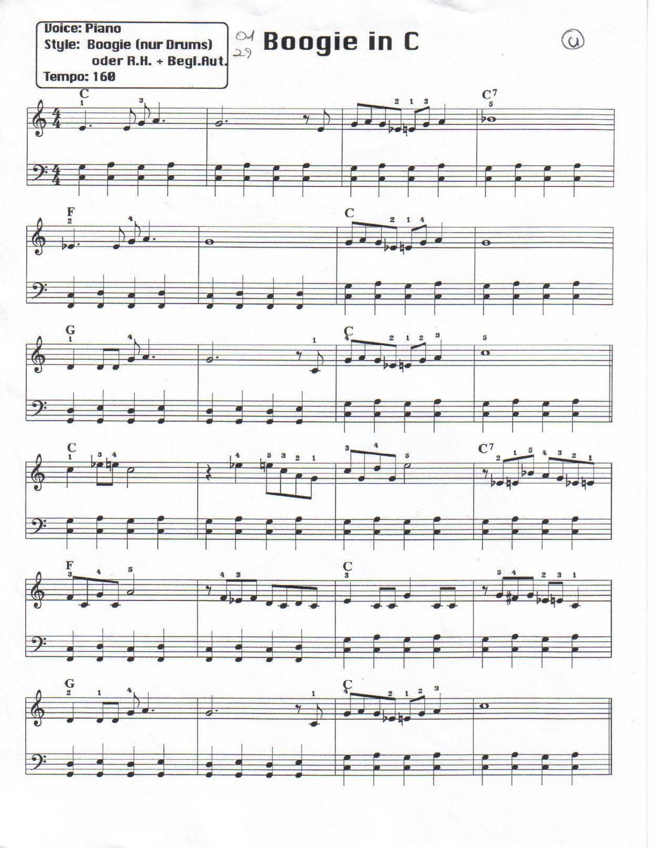 Boogie In C (easy) by Unknown