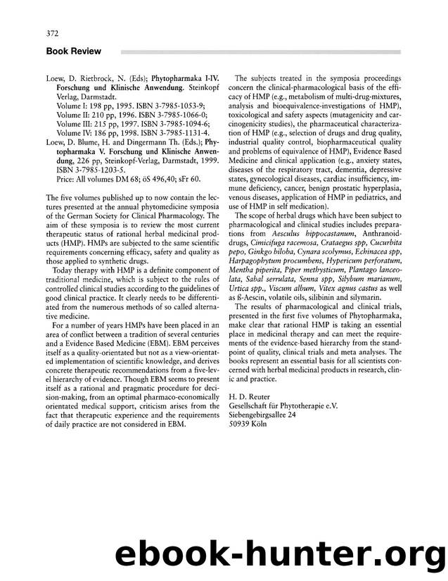 Book review by H.D. Reuter