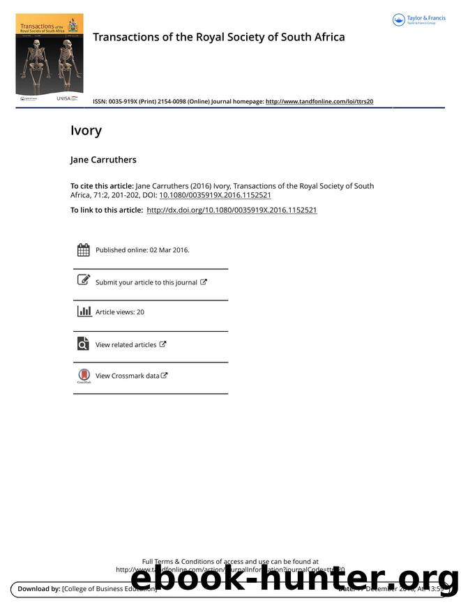 Book review by Jane Carruthers