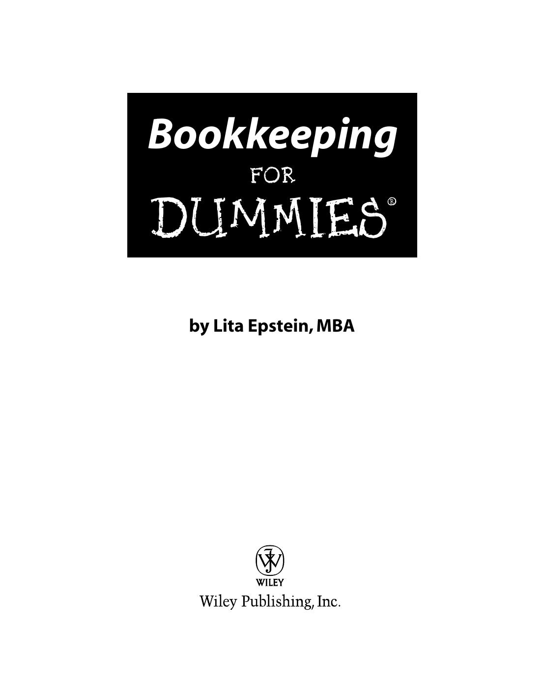 Bookkeeping For Dummies by Lita Epstein