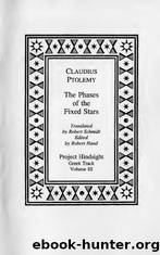 Books about Astrology (Western, Hellenistic) by The fixed Stars text