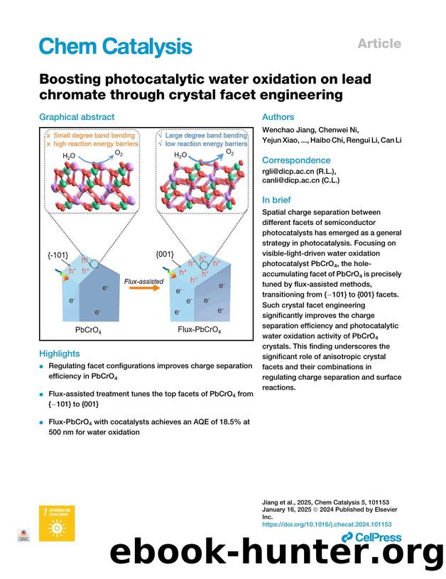 Boosting photocatalytic water oxidation on lead chromate through crystal facet engineering by unknow