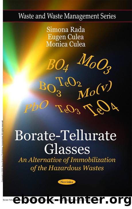 Borate-Tellurate Glasses: An Alternative of Immobilization of the Hazardous Wastes : An Alternative of Immobilization of the Hazardous Wastes by Simona Rada; Eugen Culea; Monica Culea
