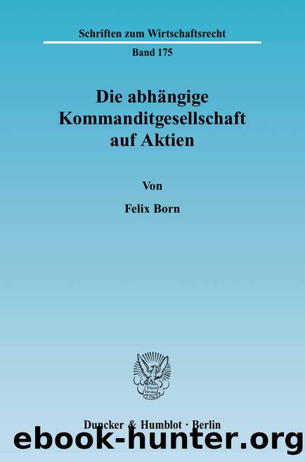 Born by Schriften zum Wirtschaftsrecht (9783428514878)