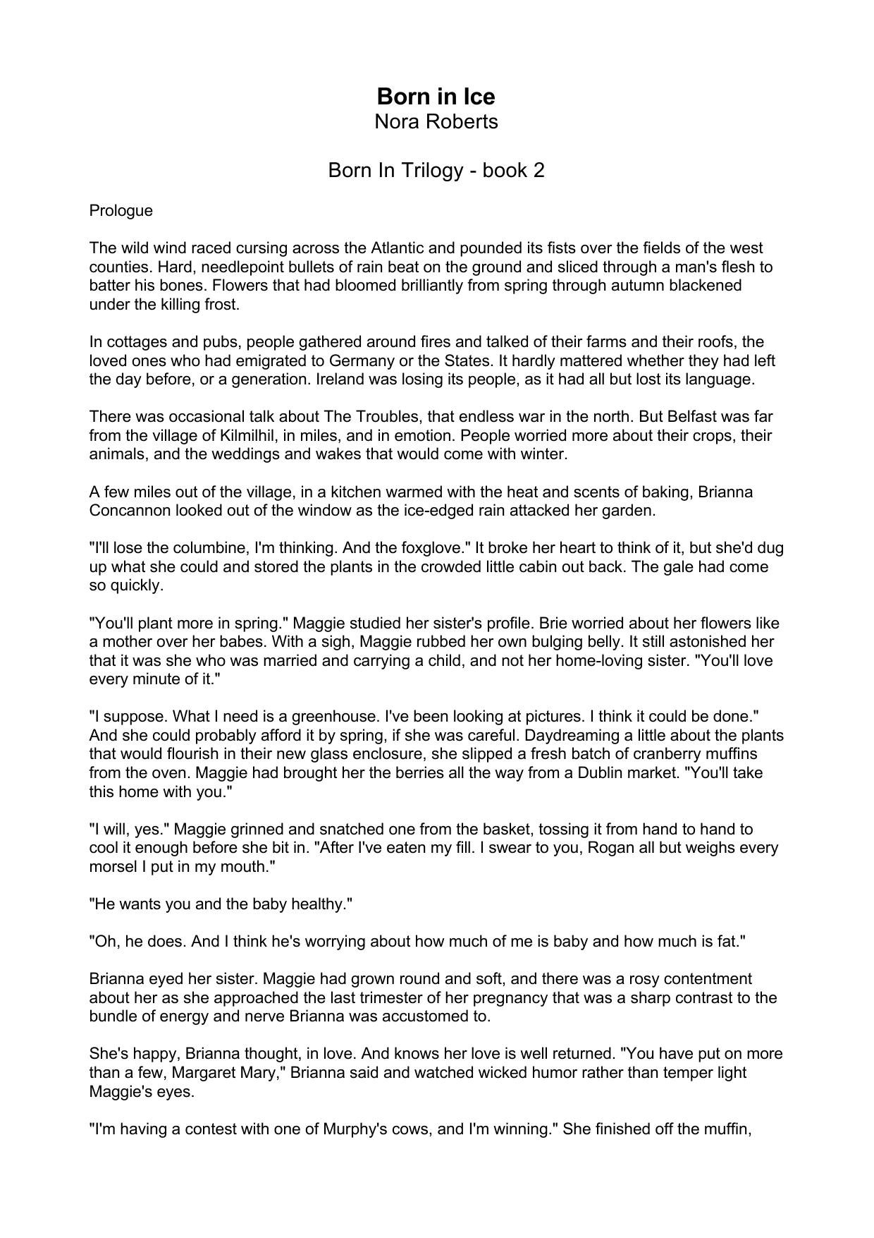 Born in Ice (Born in Trilogy, Book 2) by Nora Roberts