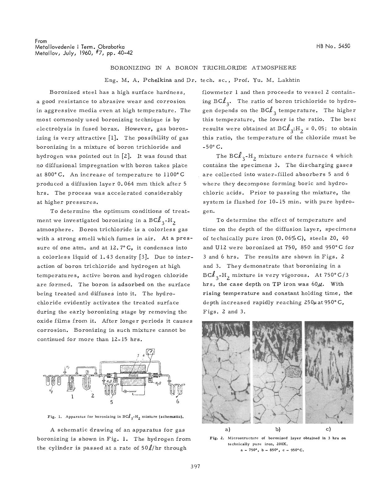 Boronizing in a boron trichloride atmosphere by Unknown