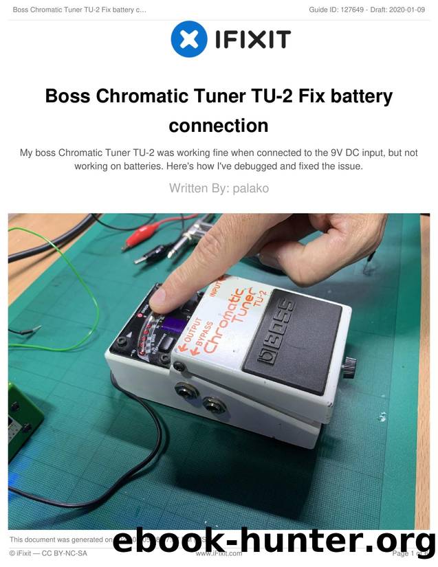 Boss Chromatic Tuner TU-2 Fix battery connection by Unknown