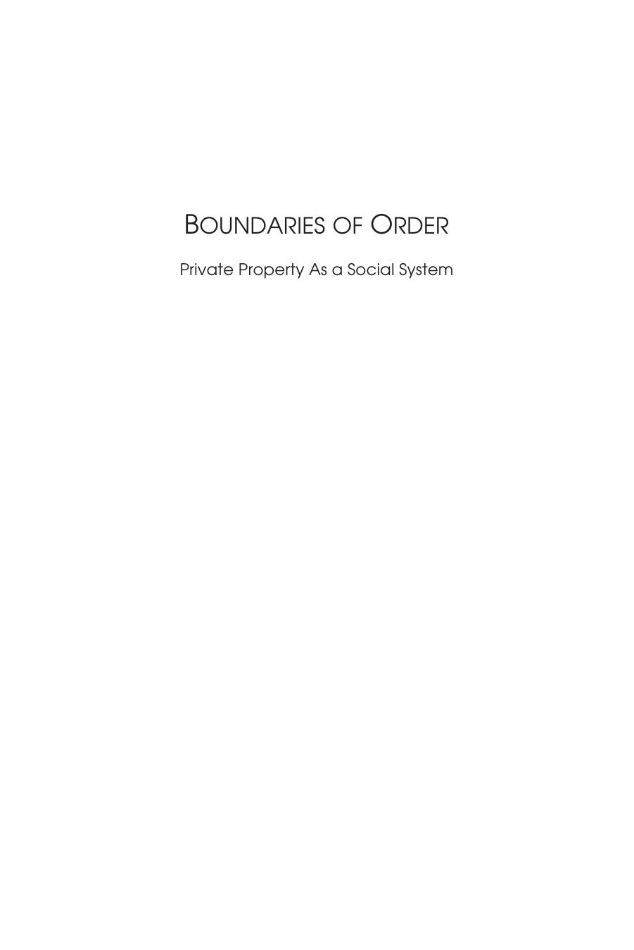 Boundaries of Order by Butler Shaffer