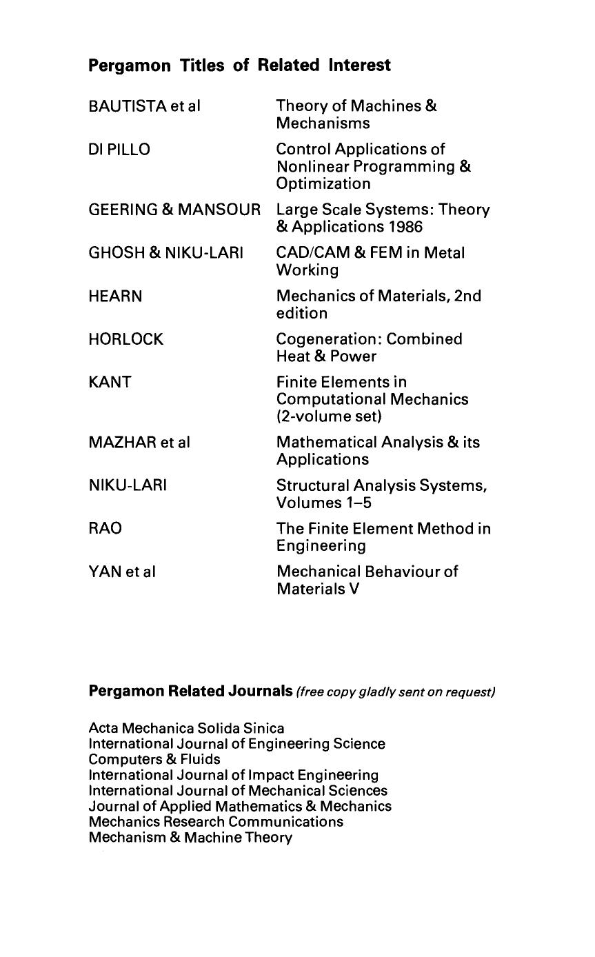 Boundary Element Methods in Applied Mechanics. Proceedings of the First Joint Japan/US Symposium on Boundary Element Methods, University of Tokyo, Tokyo, Japan, 3â6 October 1988 by Masataka Tanaka (Eds.)