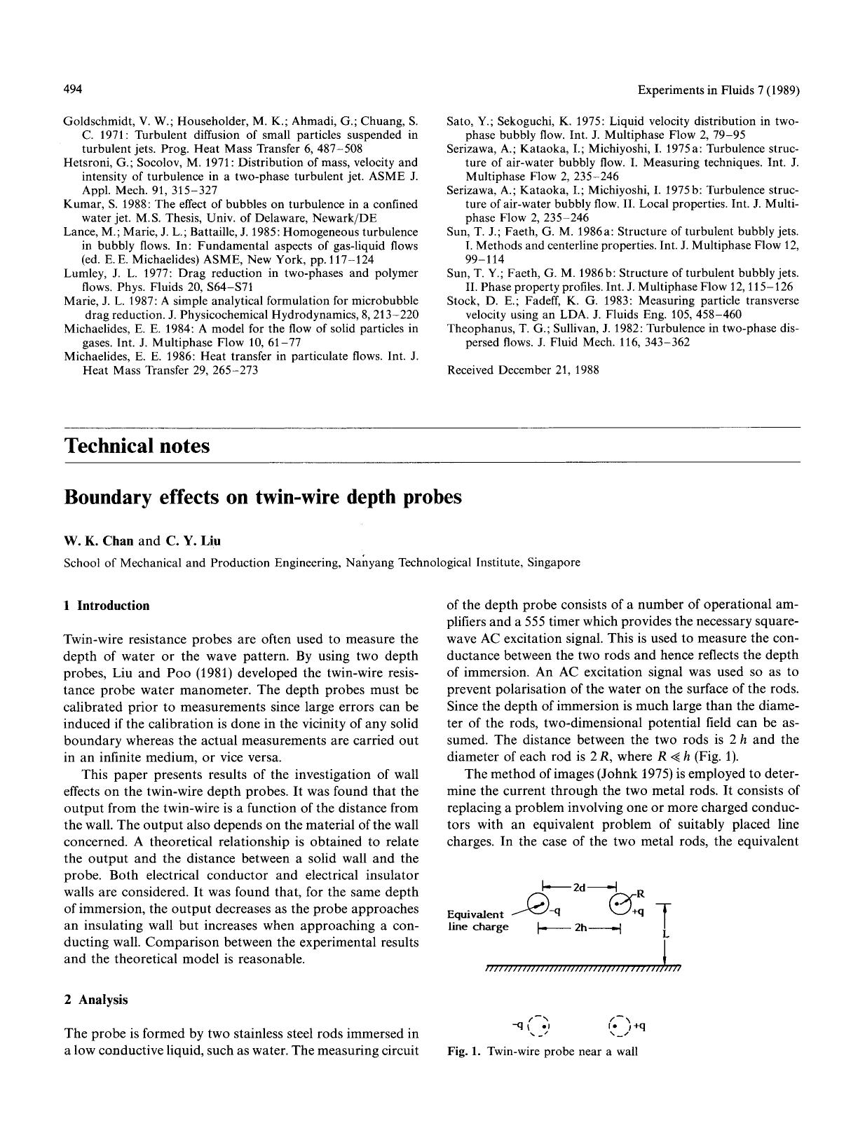 Boundary effects on twin-wire depth probes by Unknown