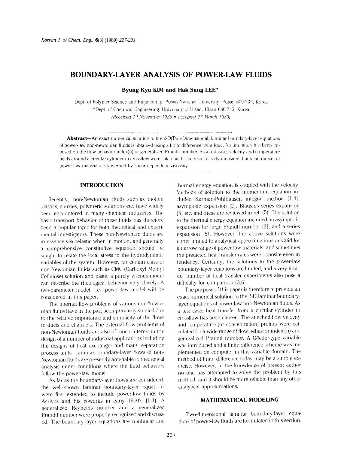 Boundary-layer analysis of power-law fluids by Unknown