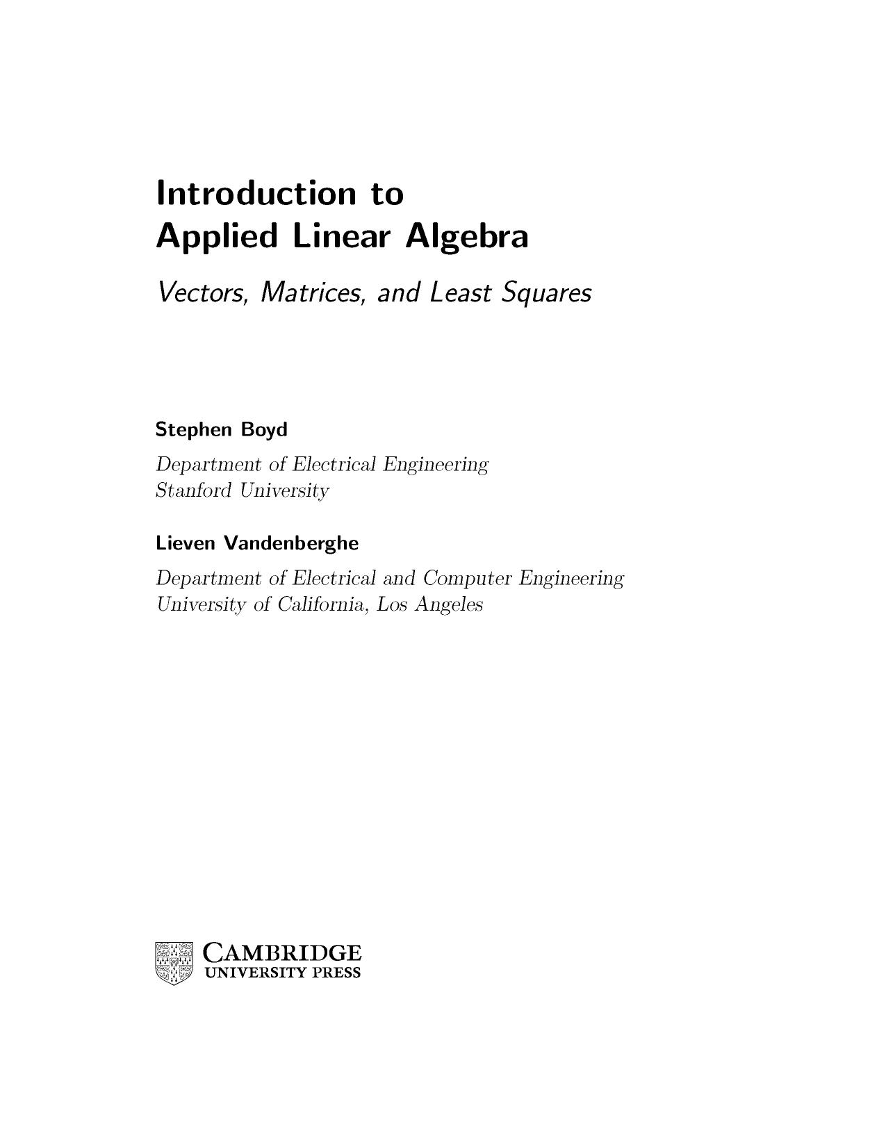 Boyd S. Introduction to Applied Linear Algebra...2018 by Unknown