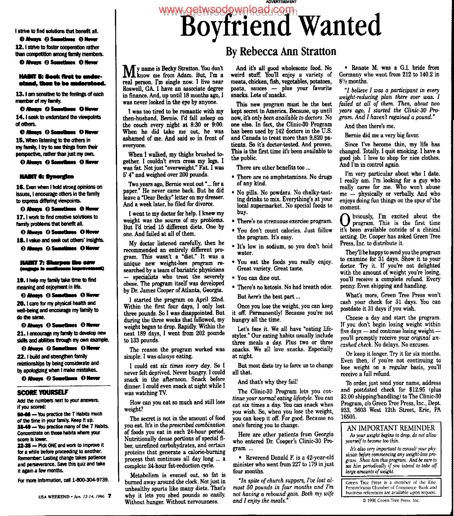 Boyfriend Wanted by Copyright 2007 Heritage Microfilm Inc. and Newspaperarchive.com
