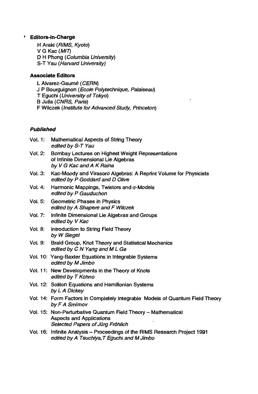 Braid Group, Knot Theory and Statistical Mechanics II Ed 2 by Unknow