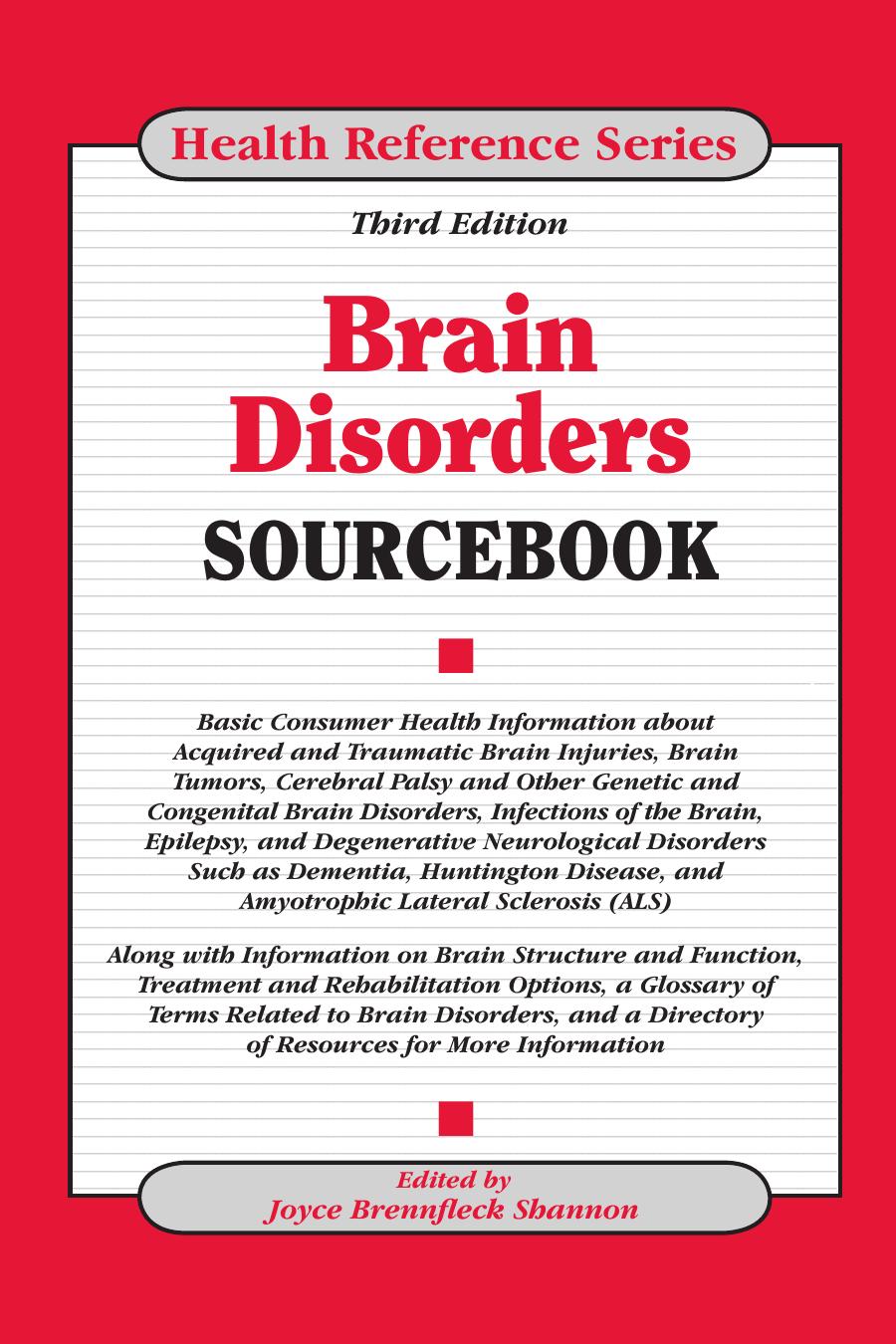 Brain Disorders Sourcebook (Health Reference Series) by Unknown