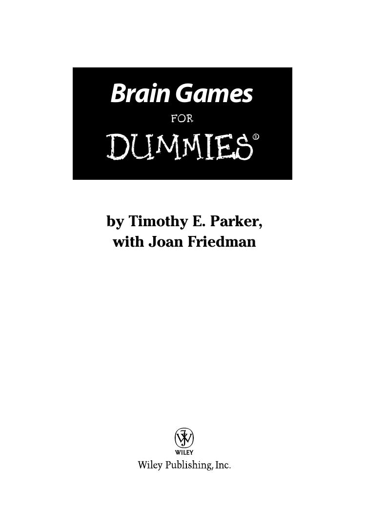 Brain Games for Dummies by Unknown