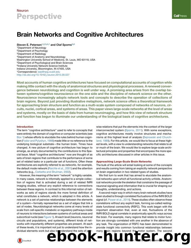 Brain Networks and Cognitive Architectures by Steven E. Petersen & Olaf Sporns