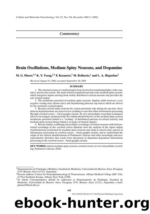 Brain Oscillations, Medium Spiny Neurons, and Dopamine by Unknown
