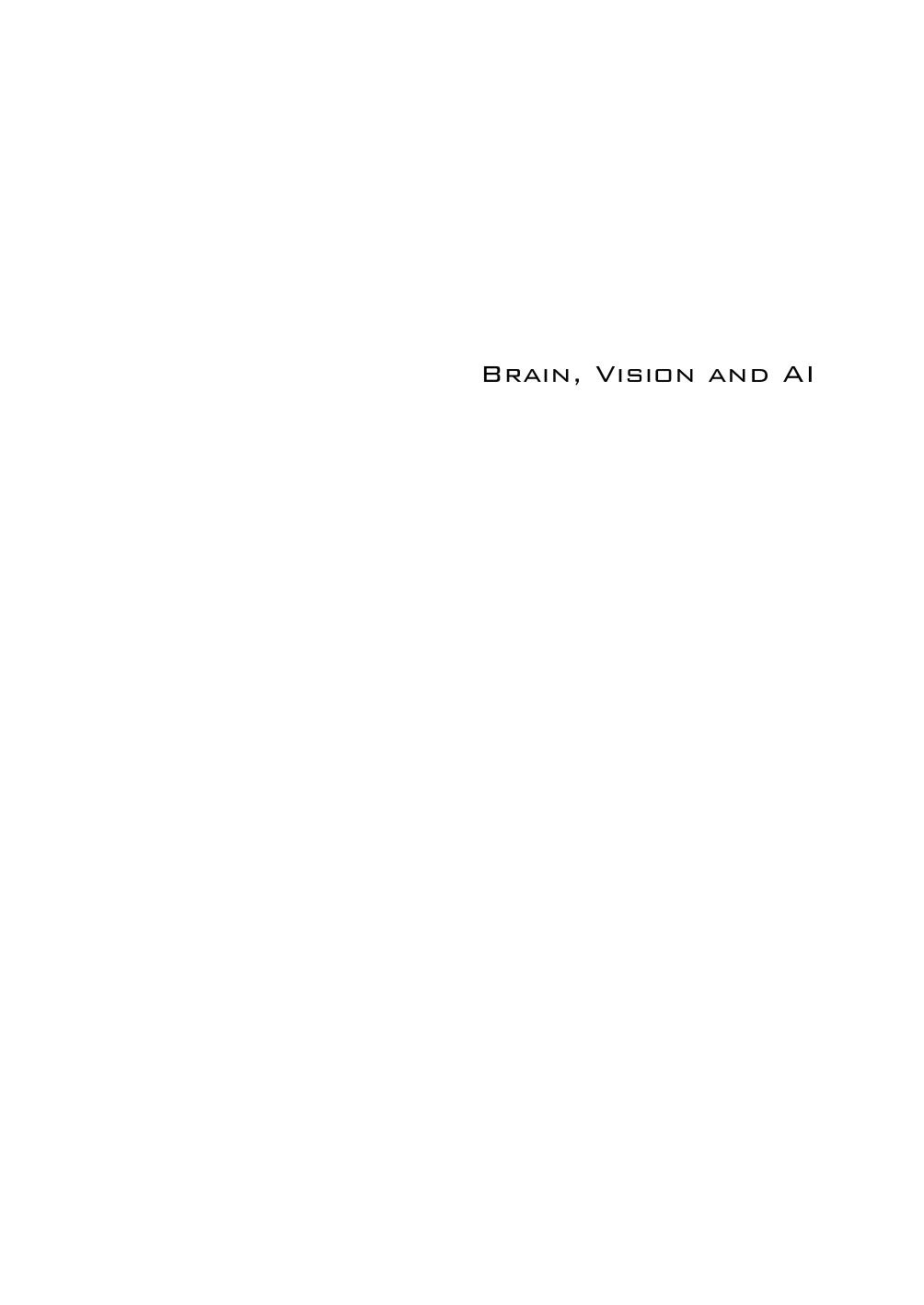Brain, Vision and AI by Cesare Rossi