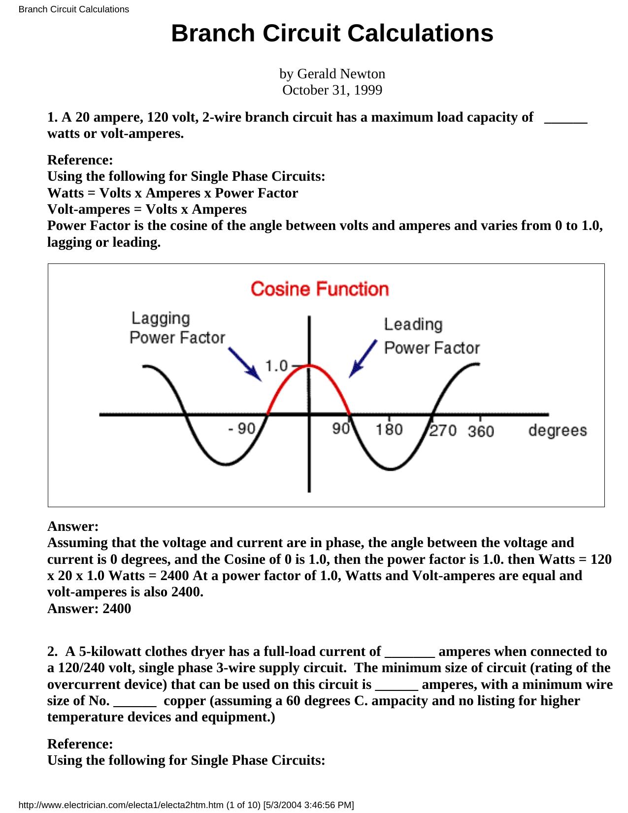 Branch Circuit Calculations by Unknown