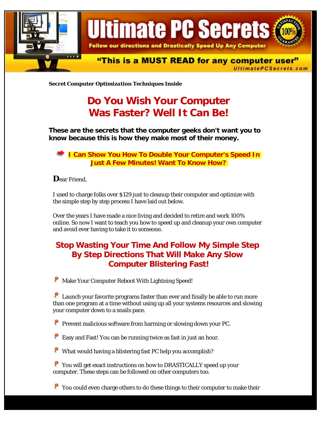 Brand New - Ultimate Pc Secrets - Huge Market - Insane Conversions! by Best of Kuszter's Collection