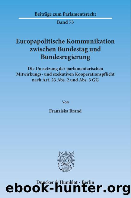 Brand by Beiträge zum Parlamentsrecht (9783428544776)